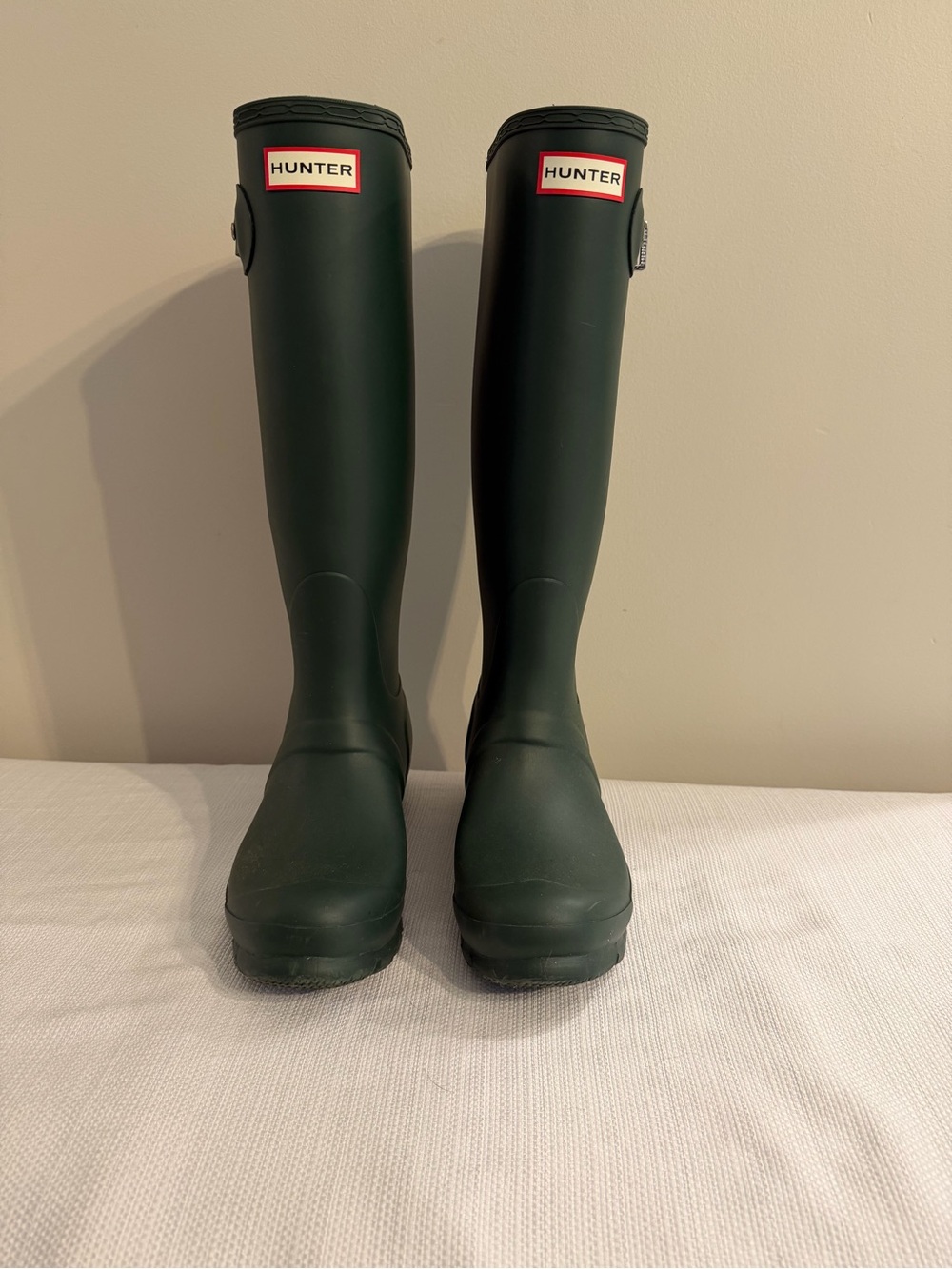 Women’s Hunter Tall Matte Forest Green Rain Boots sz 7 *never worn see pics - Picture 2 of 10